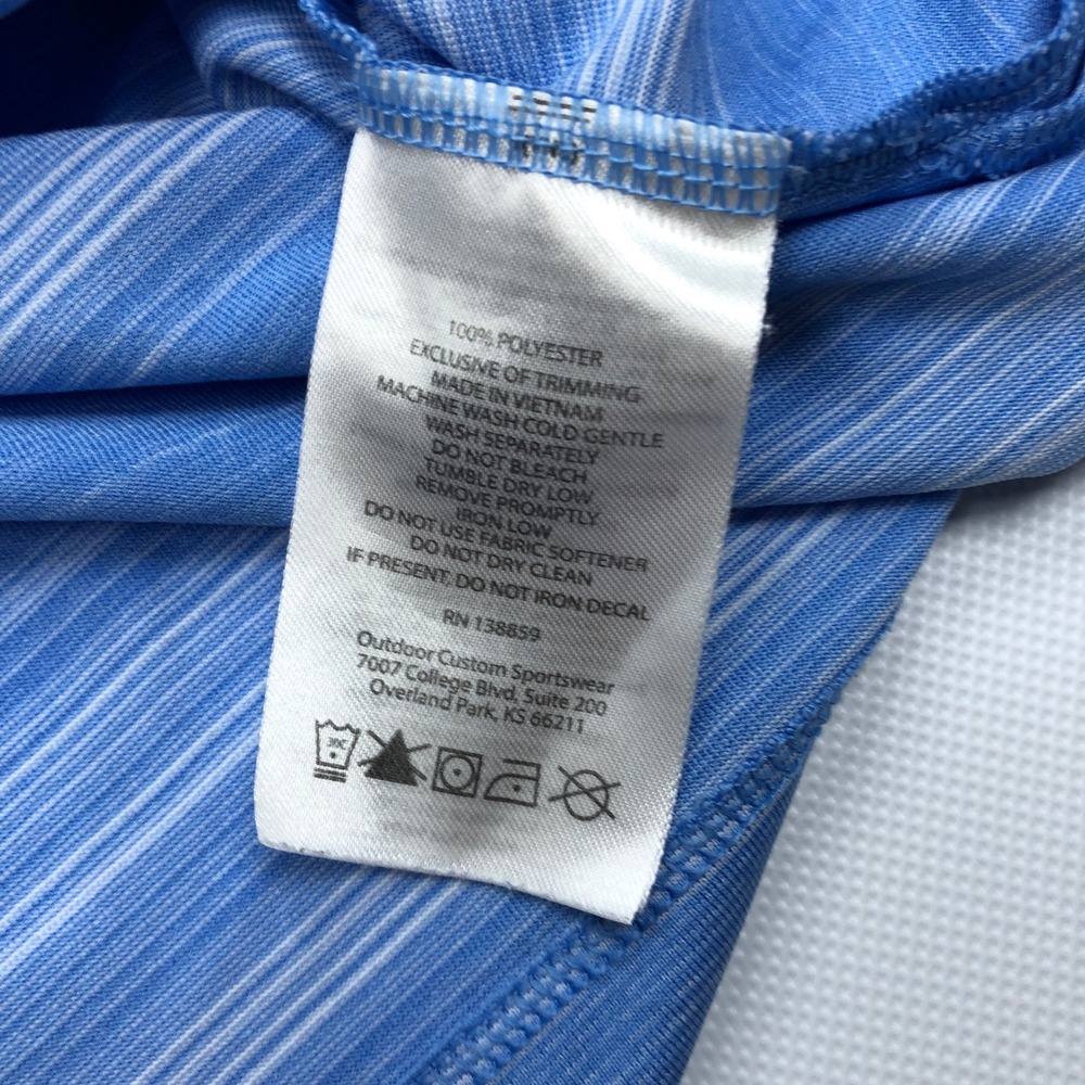 Columbia Golf UNC Tar Heels Polo Shirt Mens Large Blue Striped Performance - Picture 7 of 9
